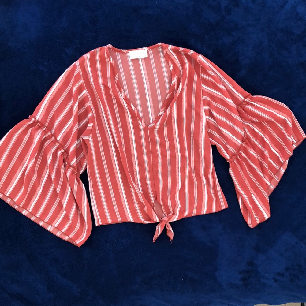 Rust Colored Tie-up Blouse
